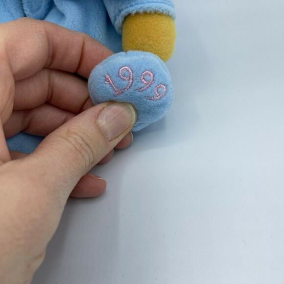 Disney Blue Mini Bean Bag Easter Bunny Pooh Lightweight Plush Stuffed Animal - Picture 4 of 7